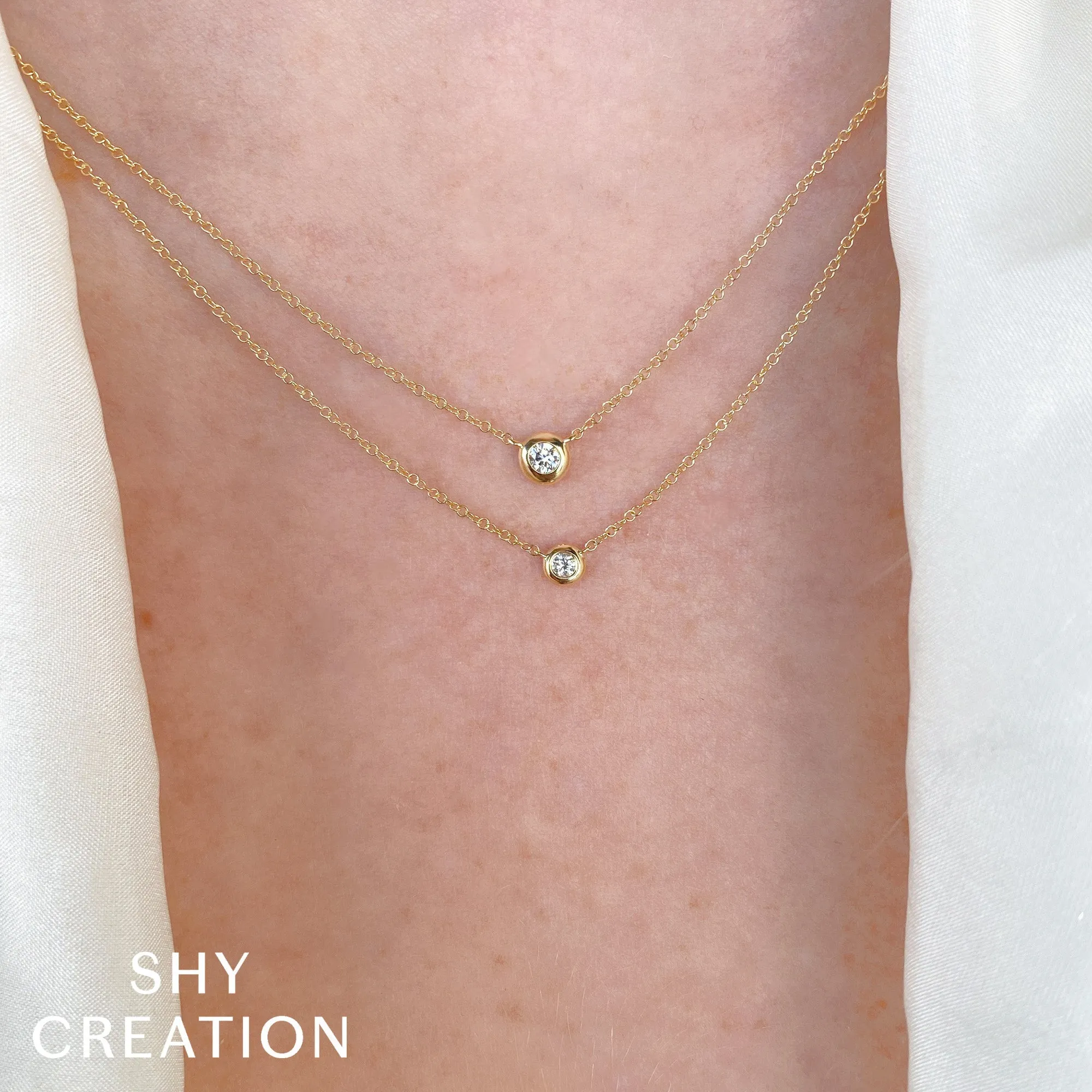 0.10CT DIAMOND BEZEL NECKLACE