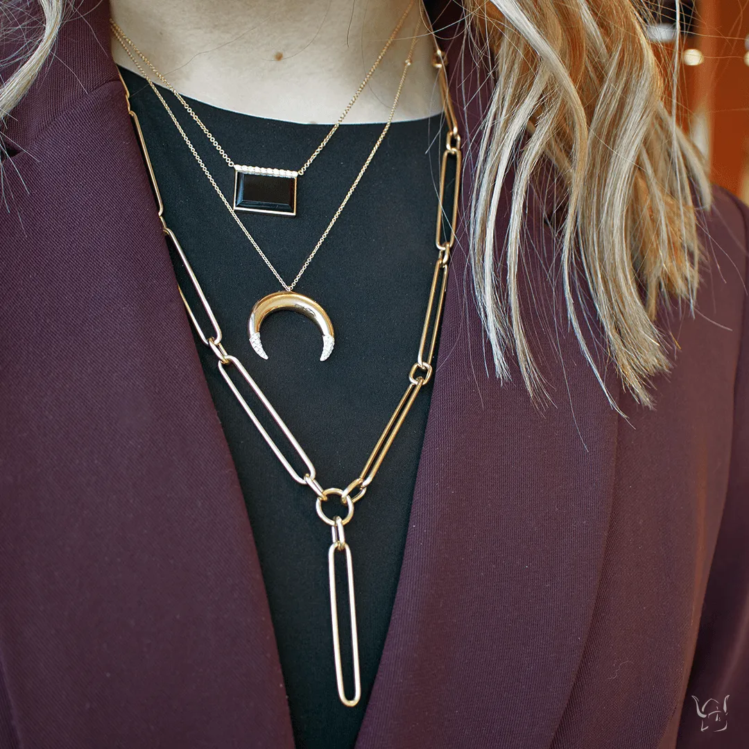 0.22ctw Diamond Moon Necklace