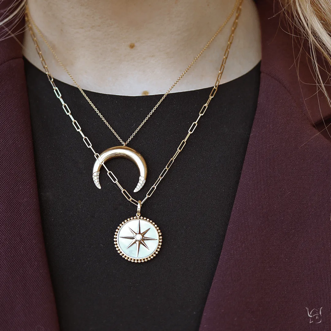 0.22ctw Diamond Moon Necklace