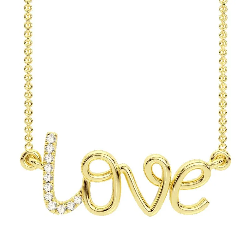 .02ctw Diamond Love Necklace