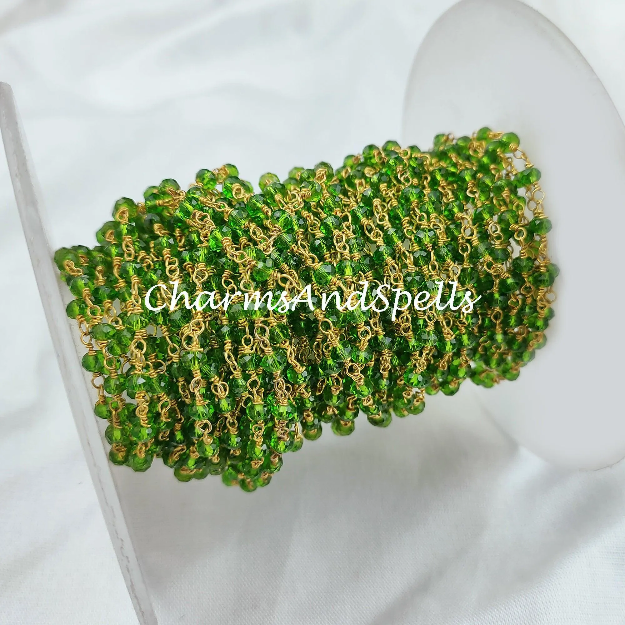 1 Feet Chain, 50%OFF Peridot Rosary Chain, Rondelle Beads Chain, Necklace Chain, Gold Plated Chain, Jewelry Making Chain, 3.5-4mm Bead Size