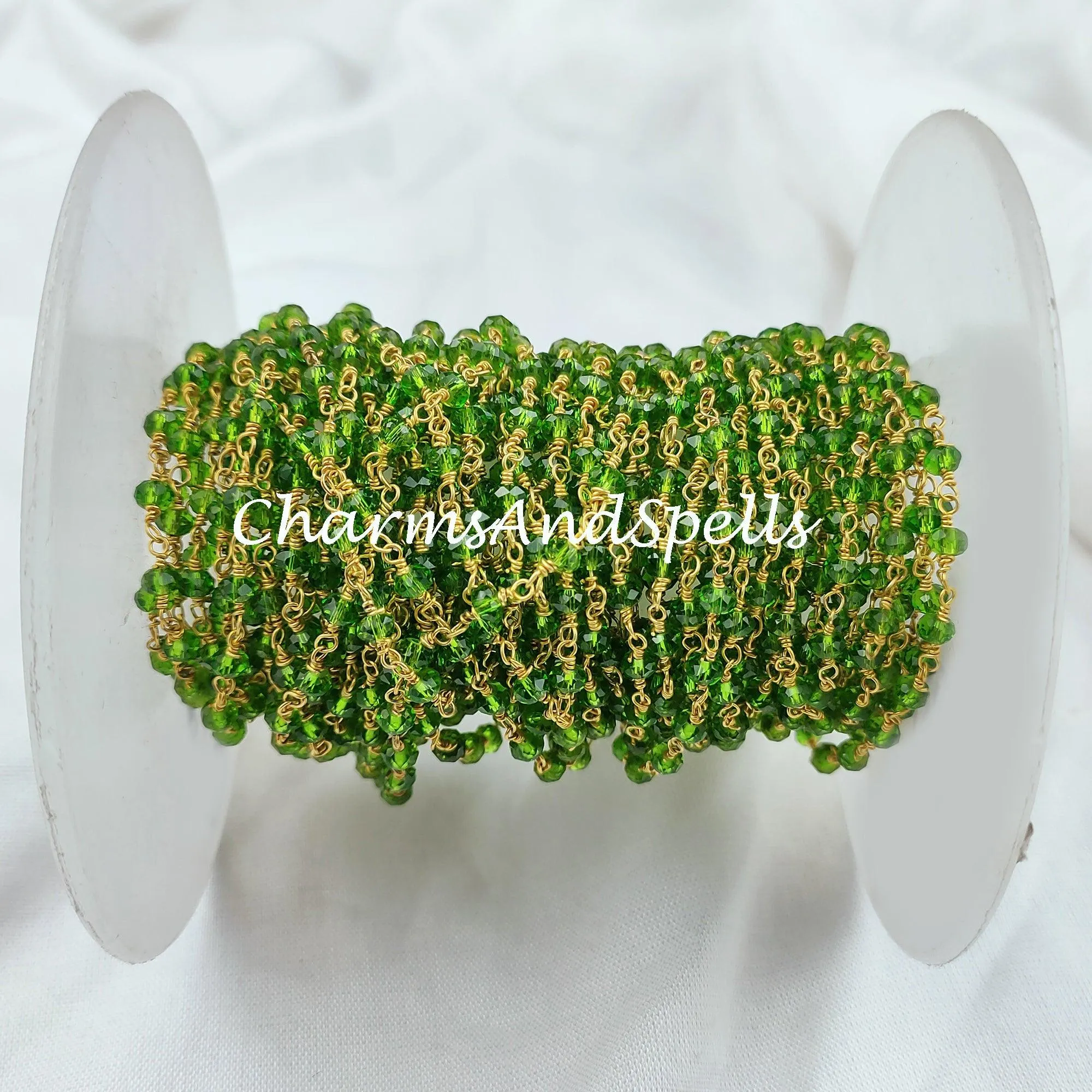 1 Feet Chain, 50%OFF Peridot Rosary Chain, Rondelle Beads Chain, Necklace Chain, Gold Plated Chain, Jewelry Making Chain, 3.5-4mm Bead Size