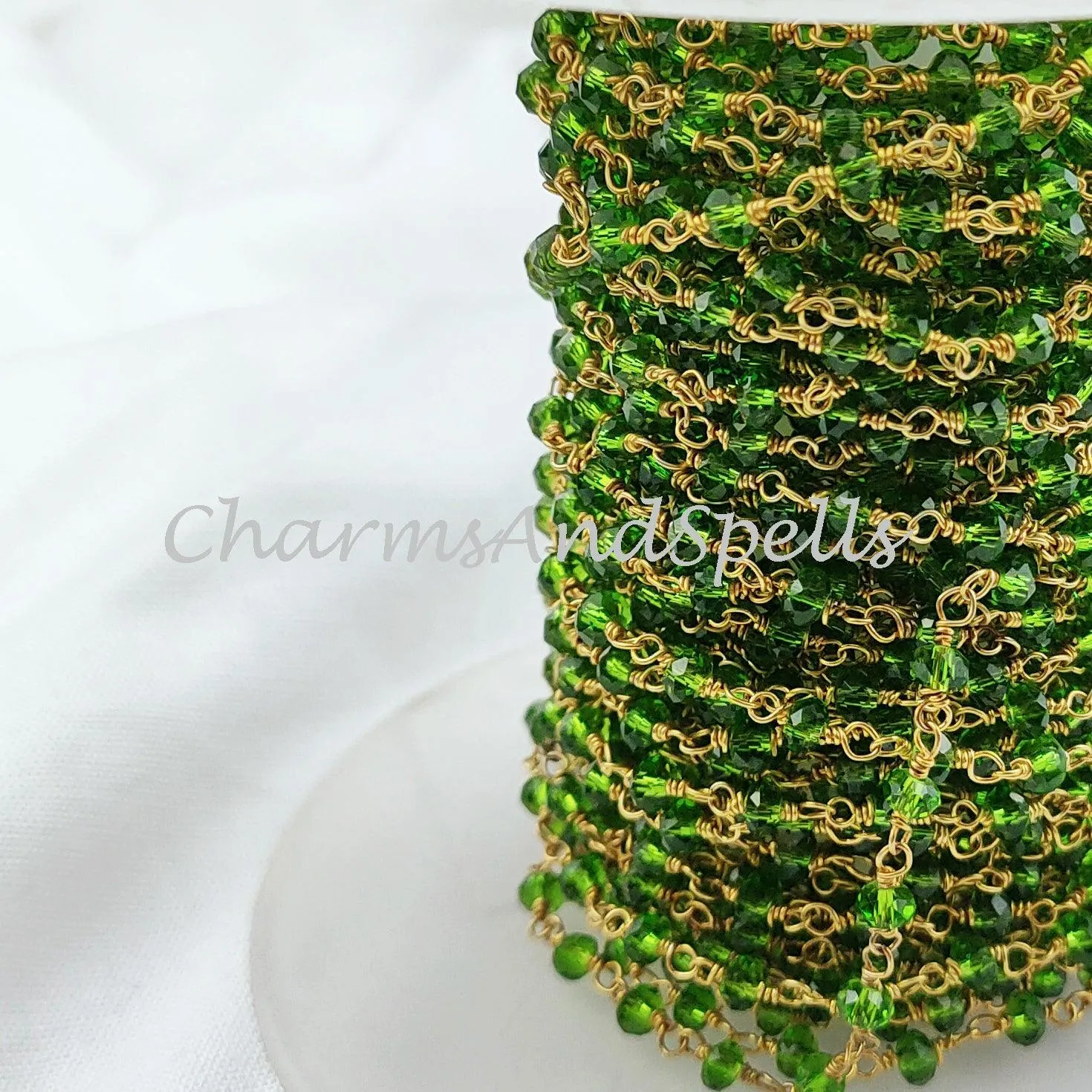 1 Feet Chain, 50%OFF Peridot Rosary Chain, Rondelle Beads Chain, Necklace Chain, Gold Plated Chain, Jewelry Making Chain, 3.5-4mm Bead Size