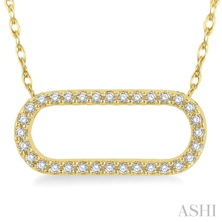 1/10 ctw Round Cut Diamond Paper Clip Necklace in 14K Yellow Gold