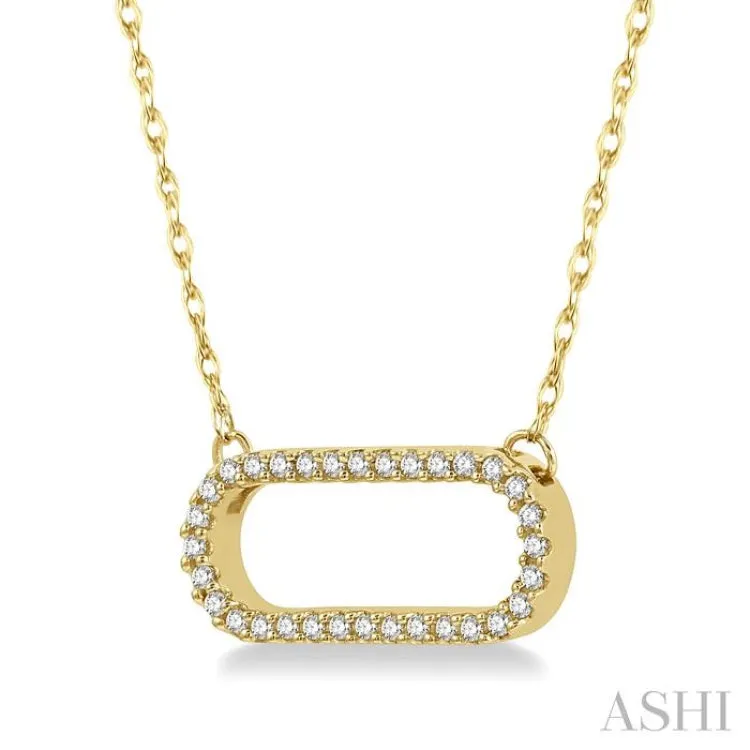 1/10 ctw Round Cut Diamond Paper Clip Necklace in 14K Yellow Gold