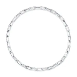 13.01CT DIAMOND PAVE PAPER CLIP LINK NECKLACE