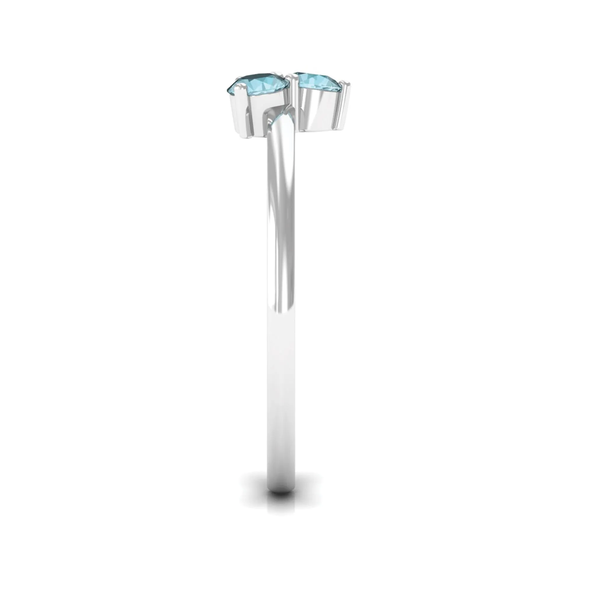 1/4 CT Round Sky Blue Topaz Three Stone Promise Ring