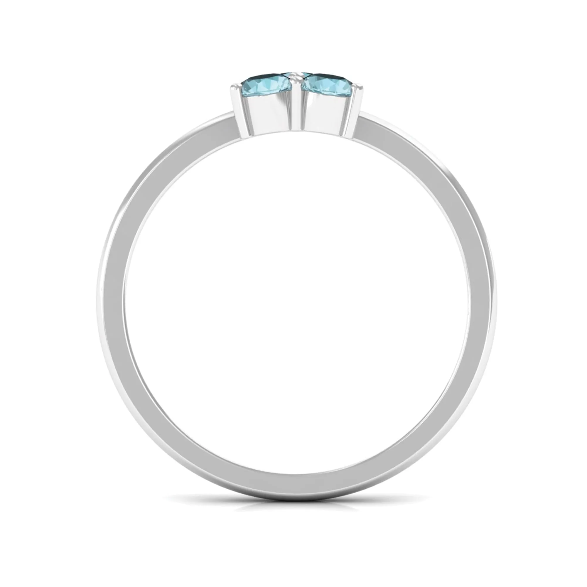 1/4 CT Round Sky Blue Topaz Three Stone Promise Ring