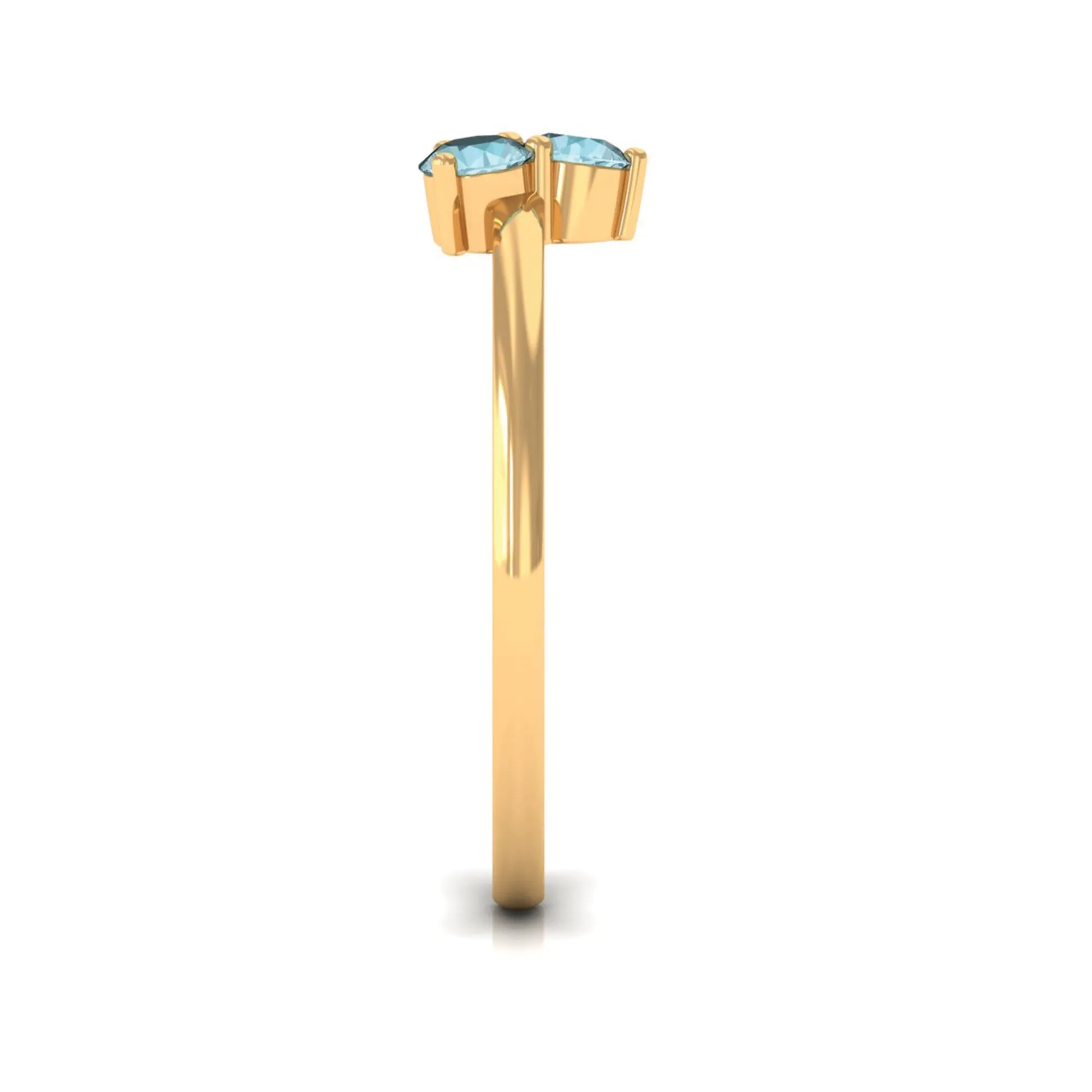 1/4 CT Round Sky Blue Topaz Three Stone Promise Ring