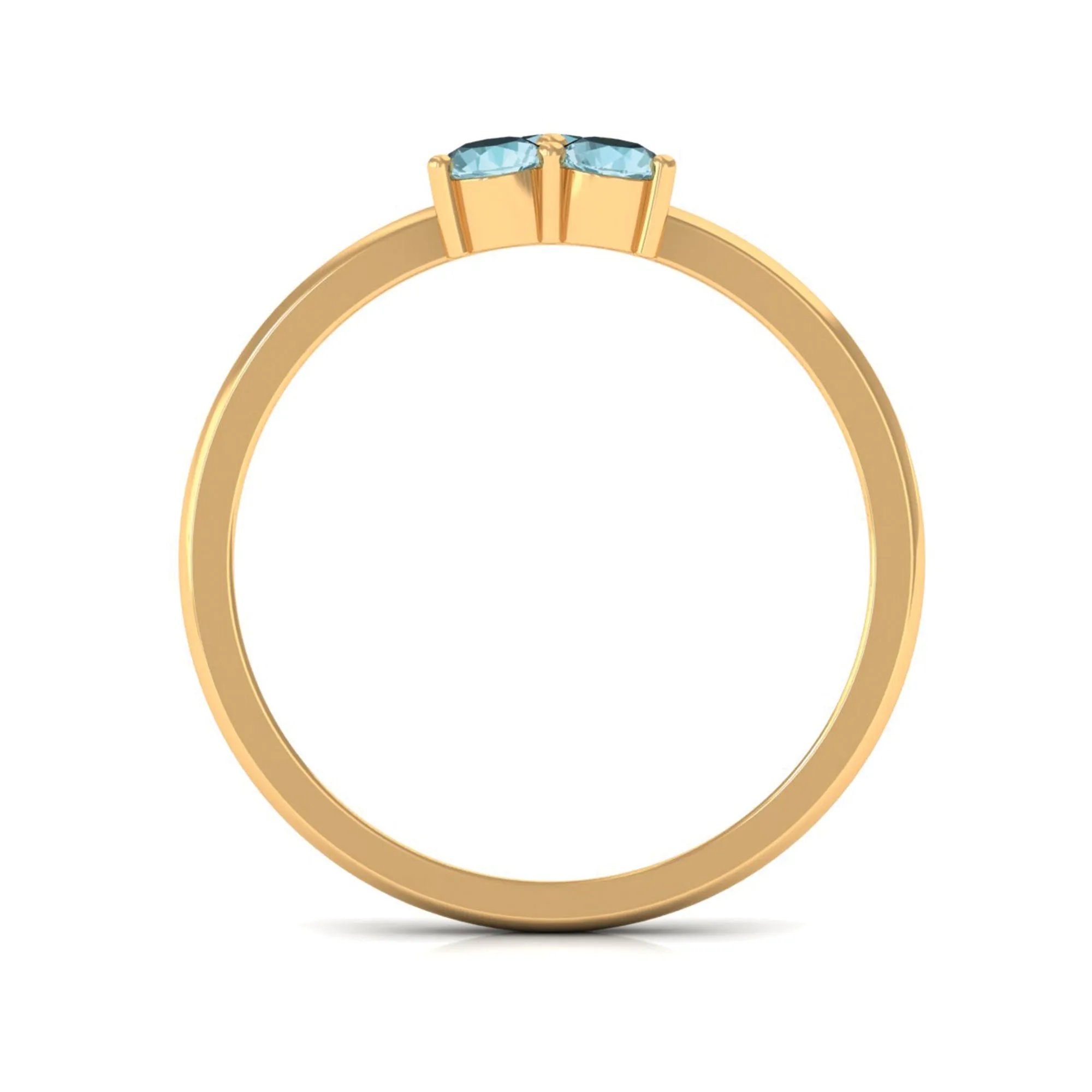 1/4 CT Round Sky Blue Topaz Three Stone Promise Ring