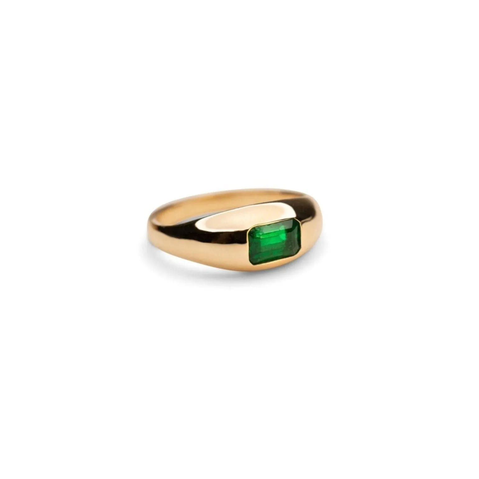 14k Emerald Dome Ring