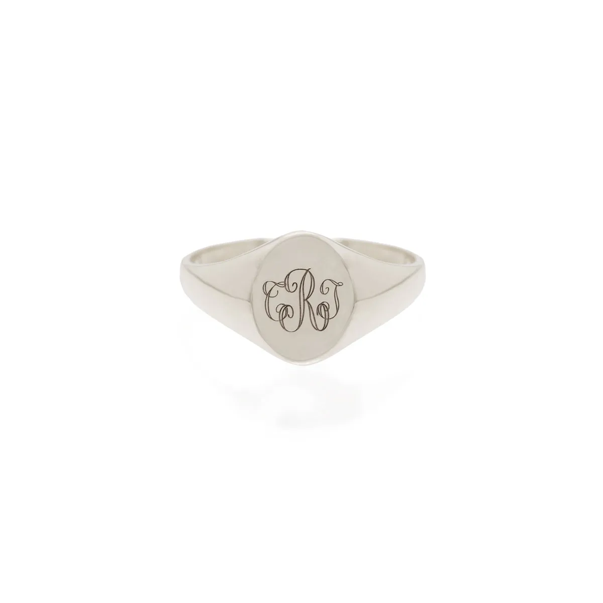 14k Engraved Monogram Oval Signet Ring