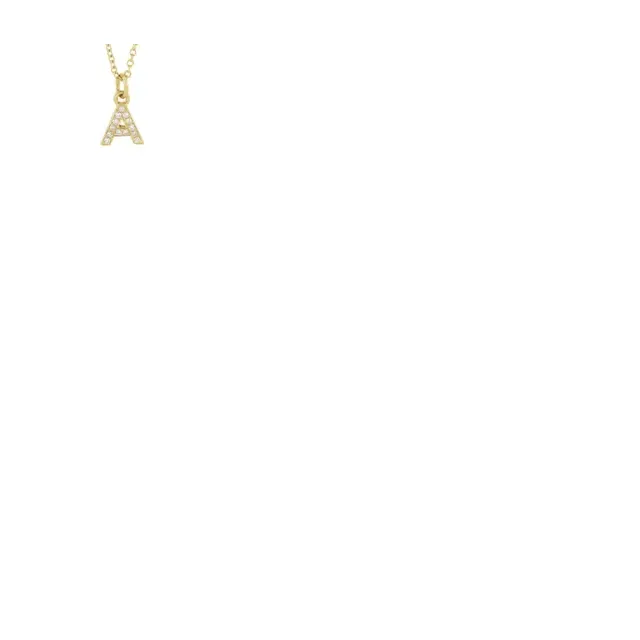 14K gold diamond initial charms