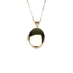 14k Oval Locket Necklace