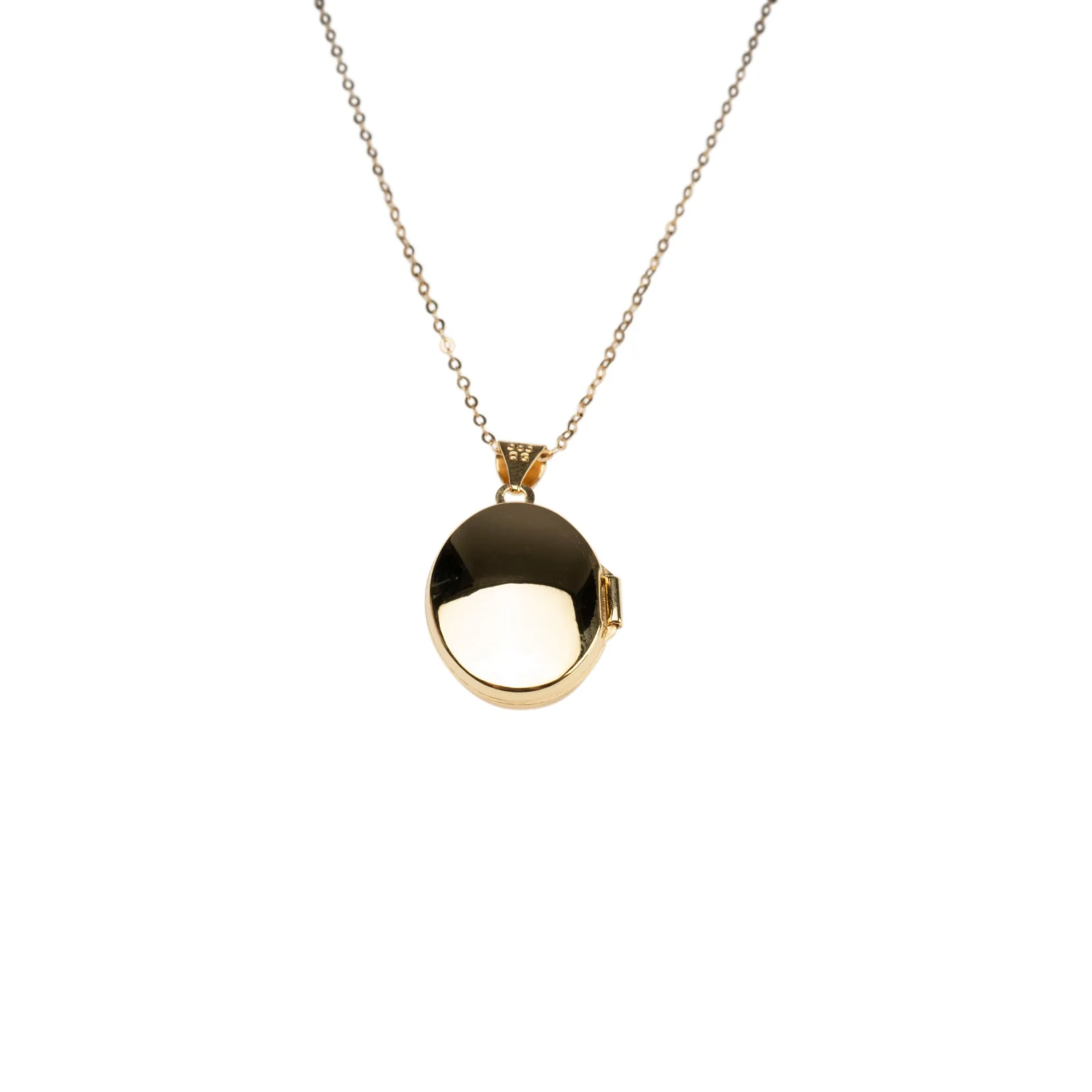 14k Oval Locket Necklace