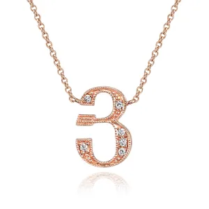 14K Rose Gold Armenian Initial Diamond Necklace