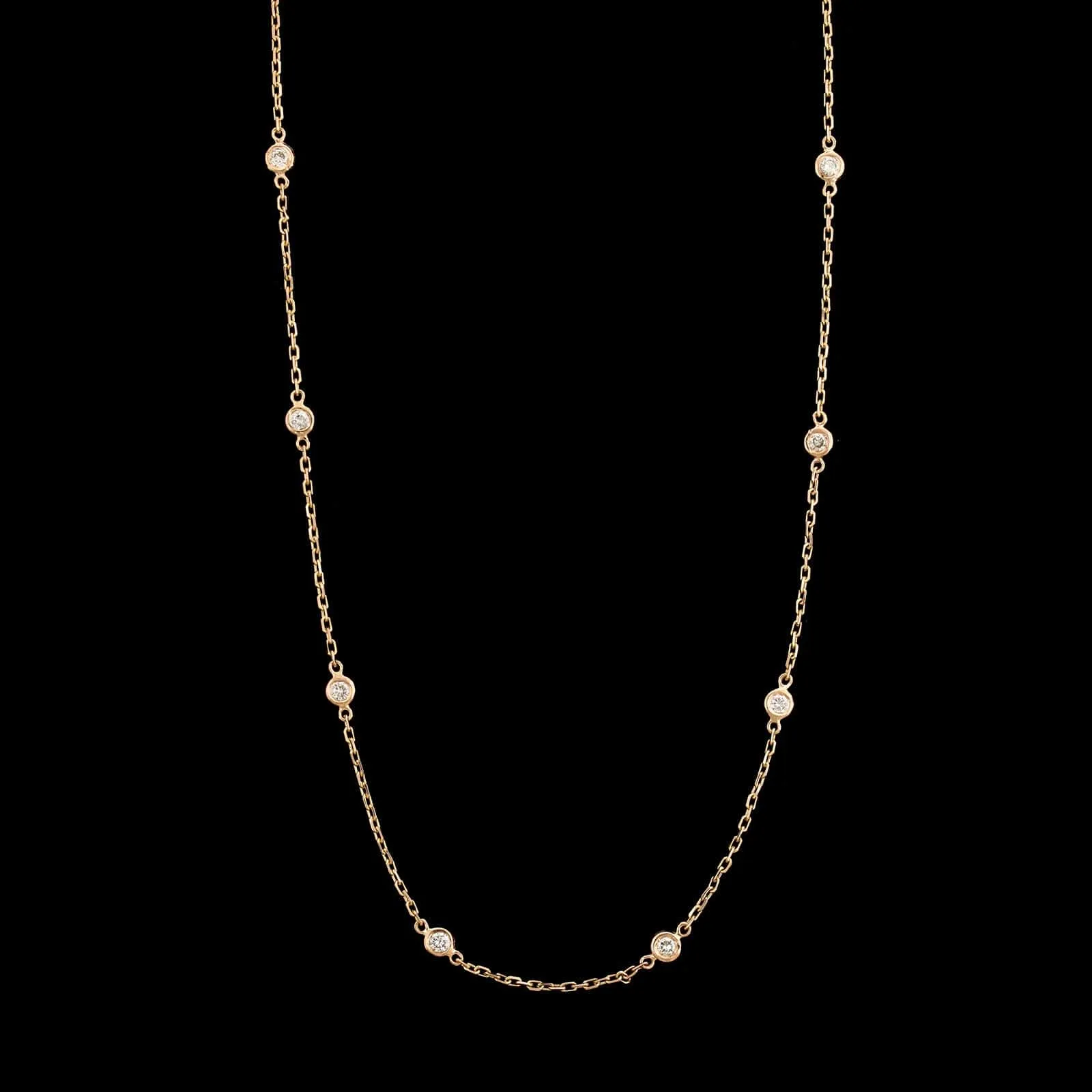 14K Rose Gold Estate Diamond Necklace