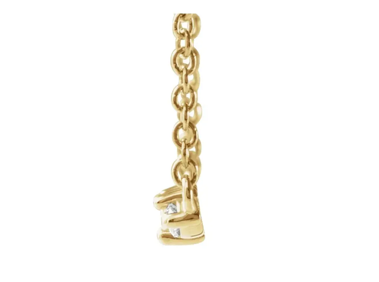 14K solid gold marquise & baguette diamond bar necklace
