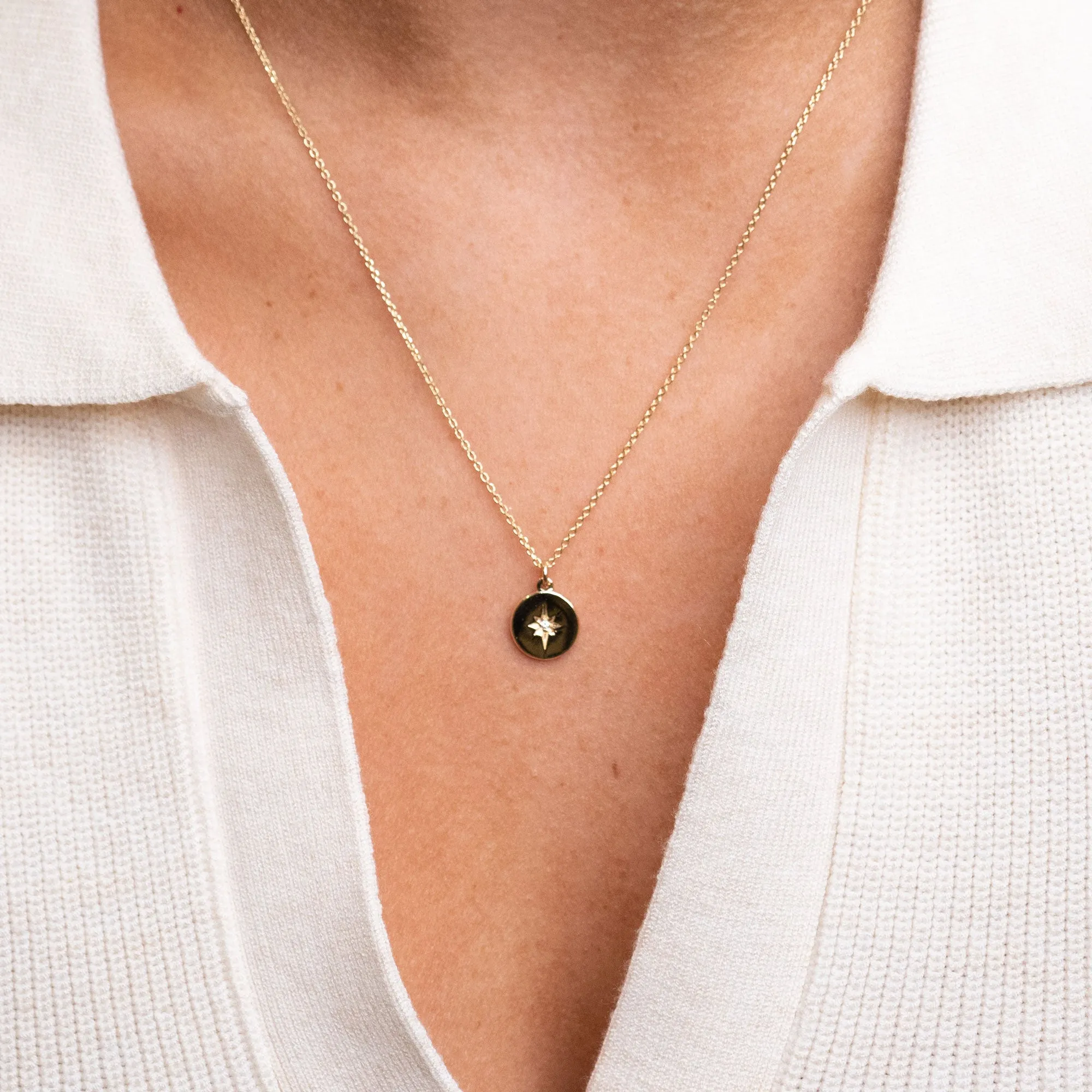 14k Starburst Diamond Necklace