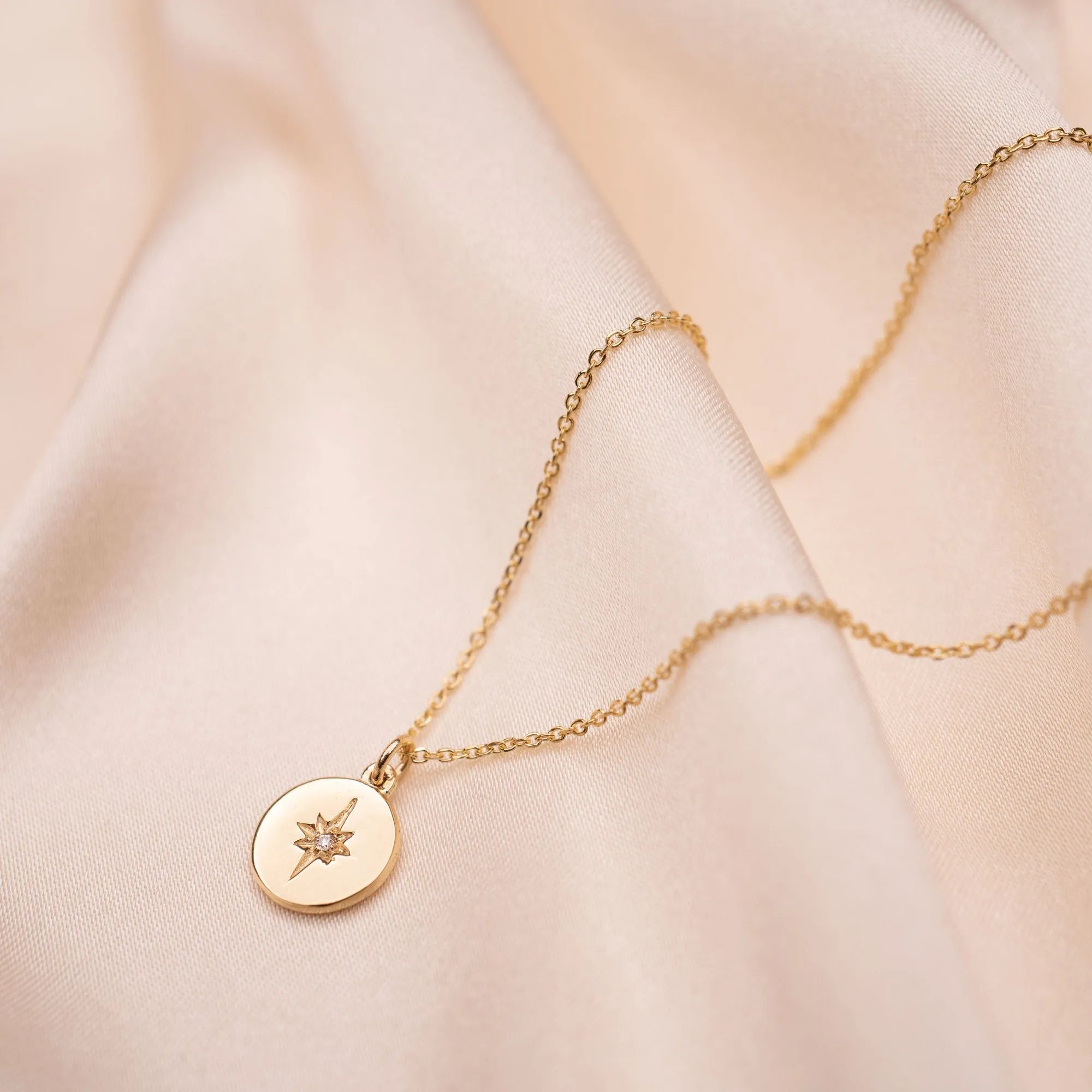 14k Starburst Diamond Necklace