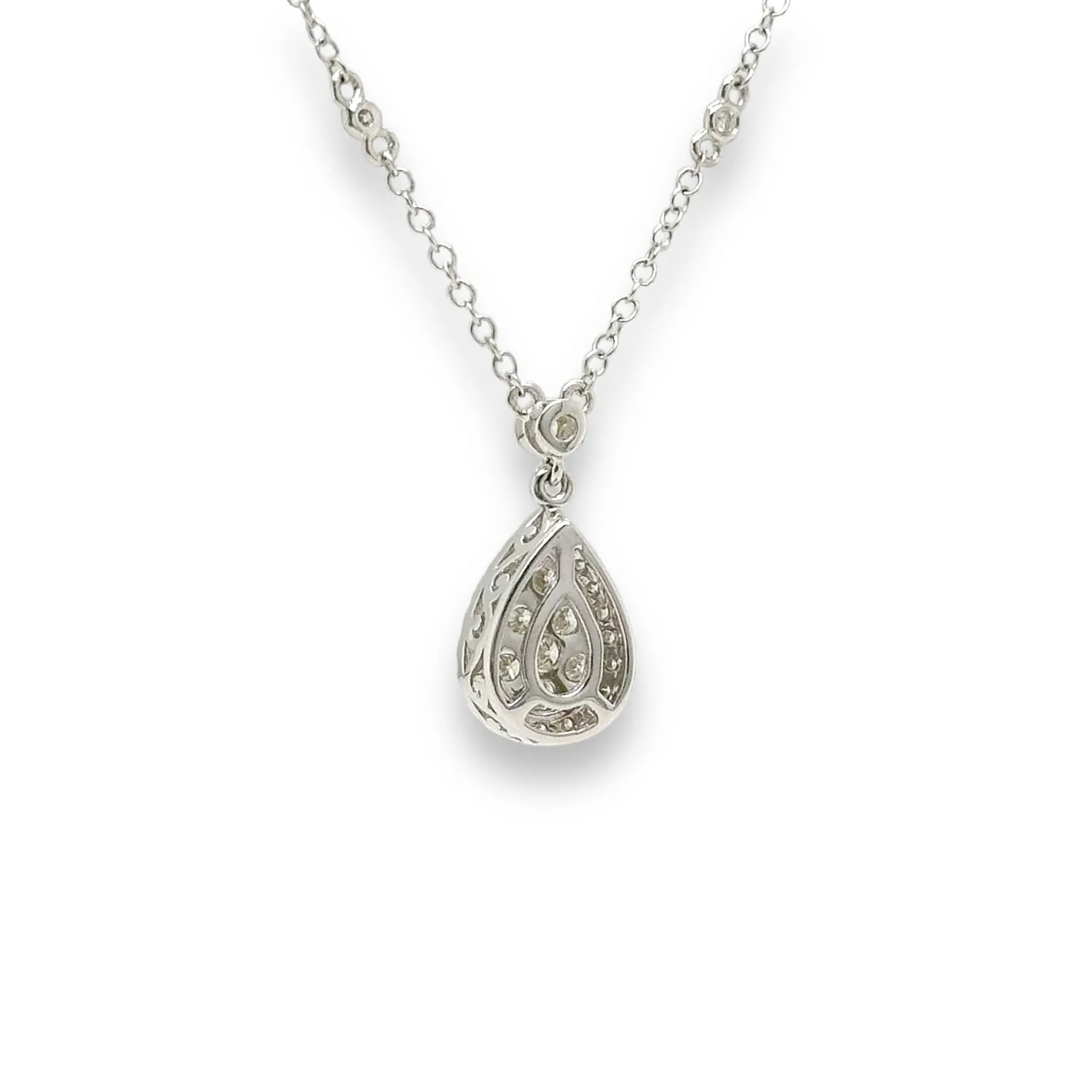14K W Gold 0.55ctw I/SI1 Diamond Cluster Pendant
