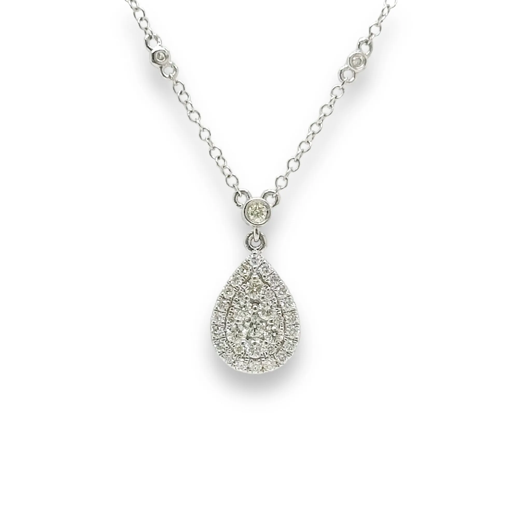 14K W Gold 0.55ctw I/SI1 Diamond Cluster Pendant