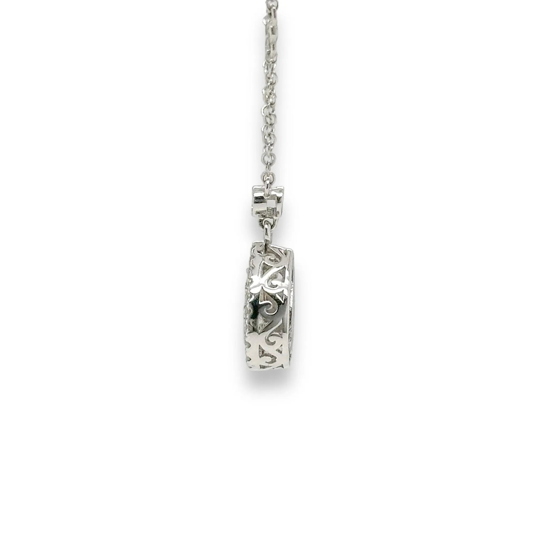 14K W Gold 0.55ctw I/SI1 Diamond Cluster Pendant