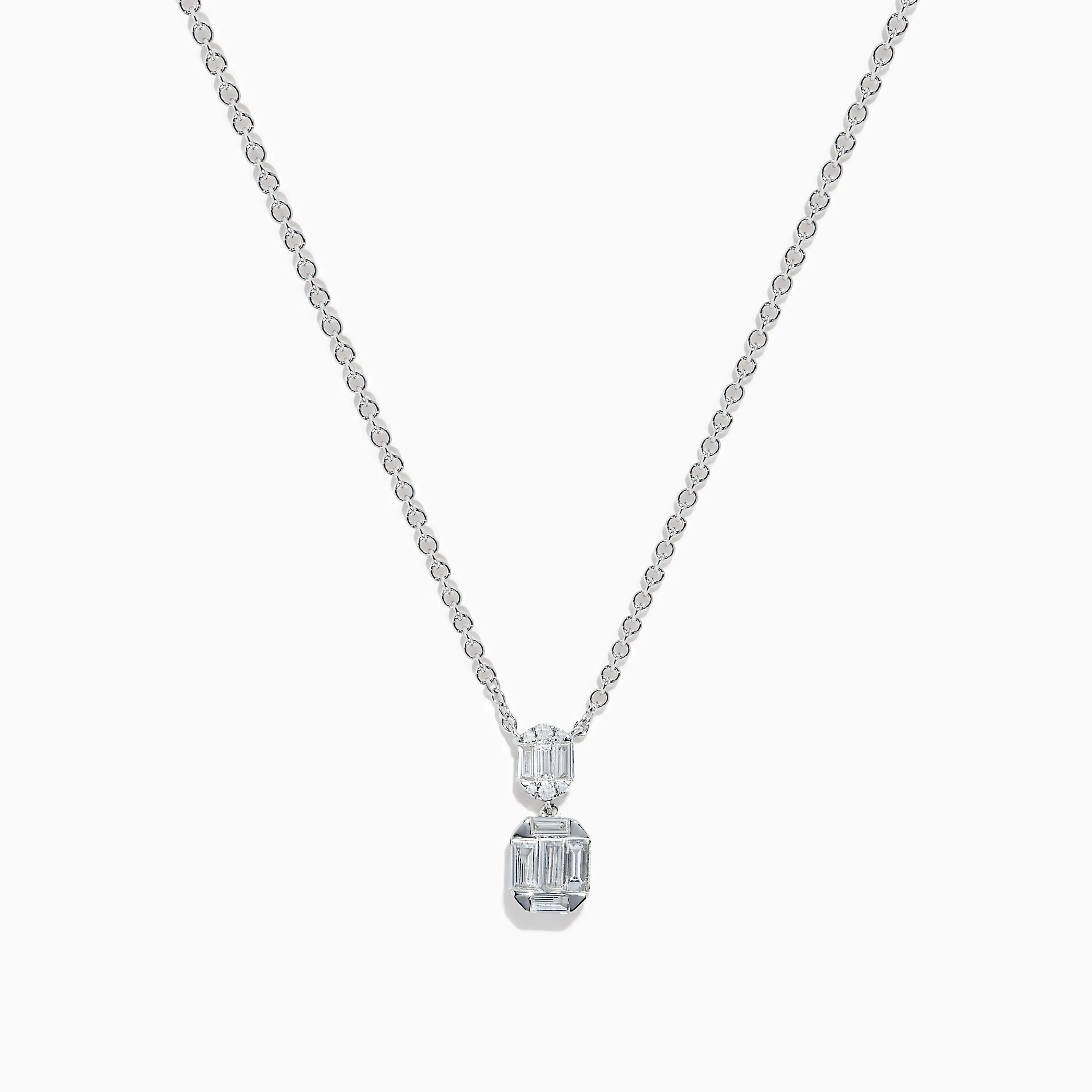 14K White Gold Diamond Necklace
