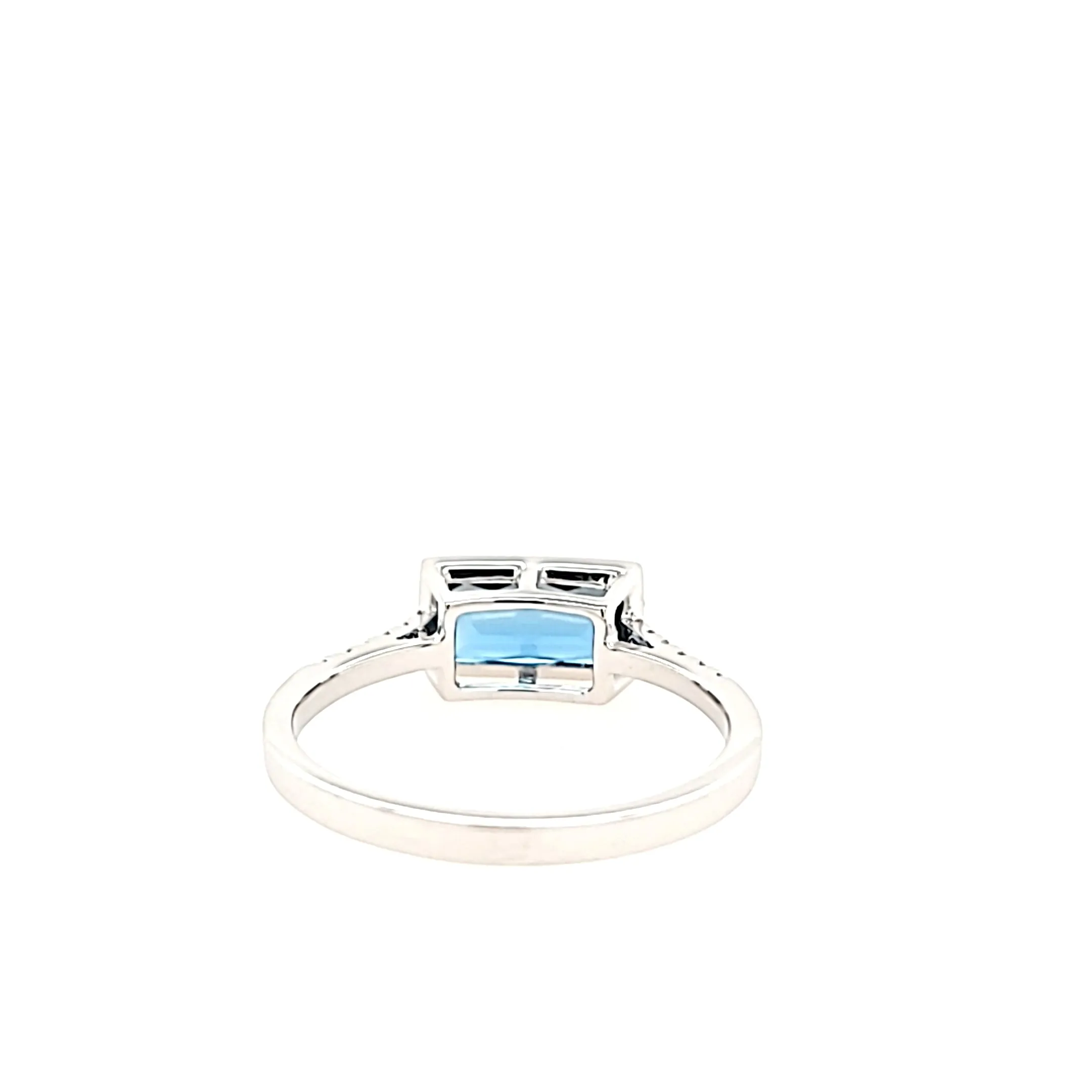 14k White Gold London Blue Topaz & Diamond Ring (I8031)