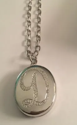 14k White Gold Oversized Locket with custom engraving (Customizable)