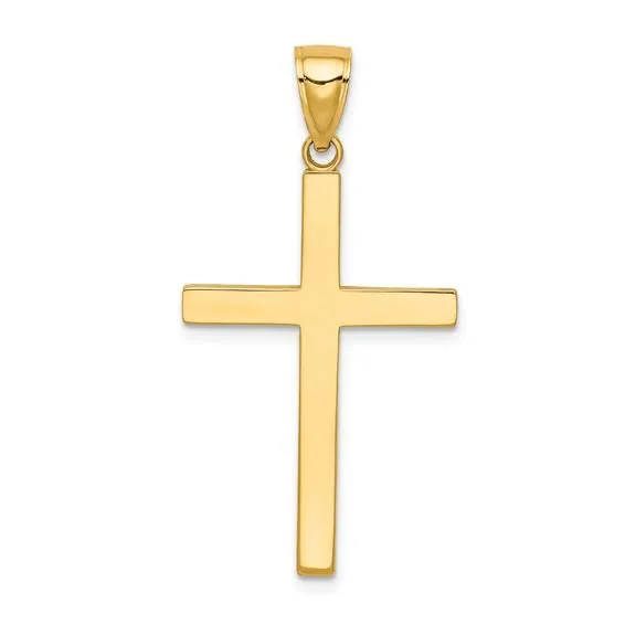 14K Y 20mm Gold Solid Cross