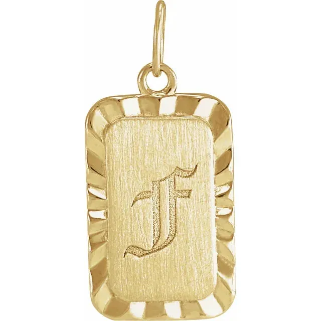 14K Yellow Gold Engravable Sunburst Pendant