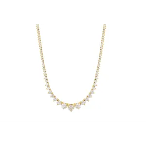 14K Yellow Gold Graduated Diamond Tennis Necklace