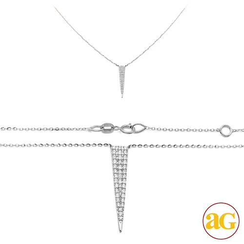 14KW 0.25CTW DIAMOND NECKLACE - FLAT TRIANGLE SPIK