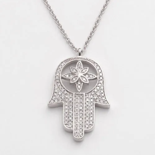 14KW 0.30CTW DIAMOND - HAMZA NECKLACE