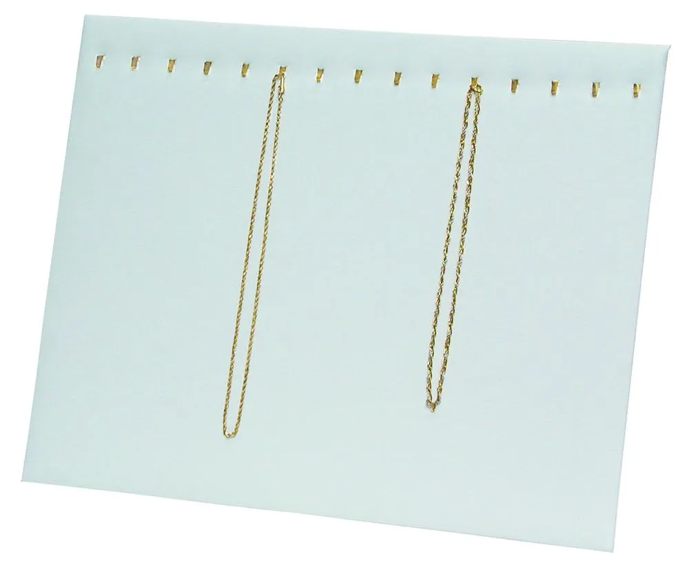 15 Hooks White Necklace Display Easel Stand