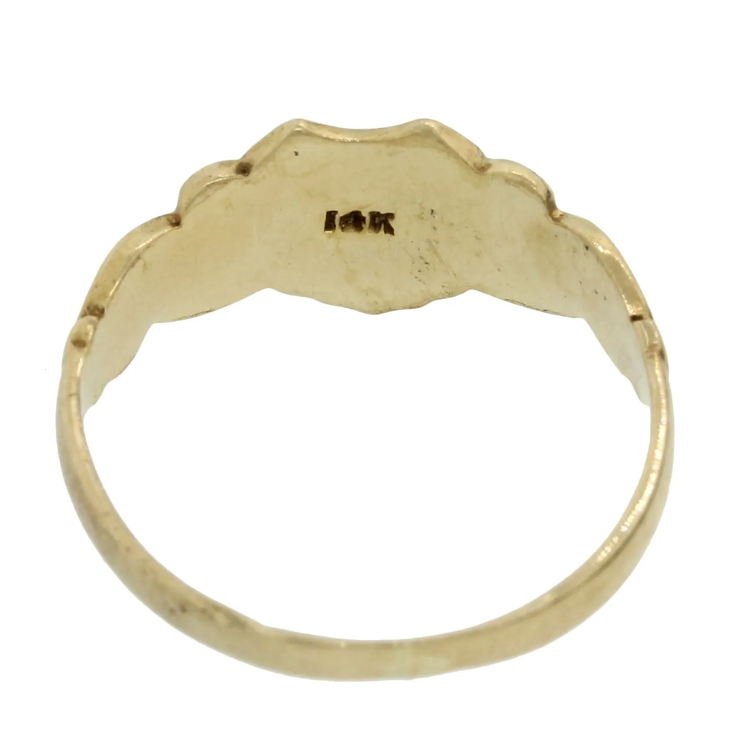 1880s Antique Victorian Estate 14k Yellow Gold Shield Crest Signet Ring