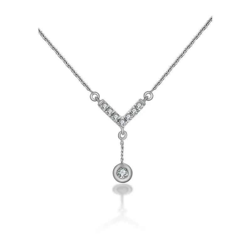 18k Gold Arrow And A Drop Diamond Necklace