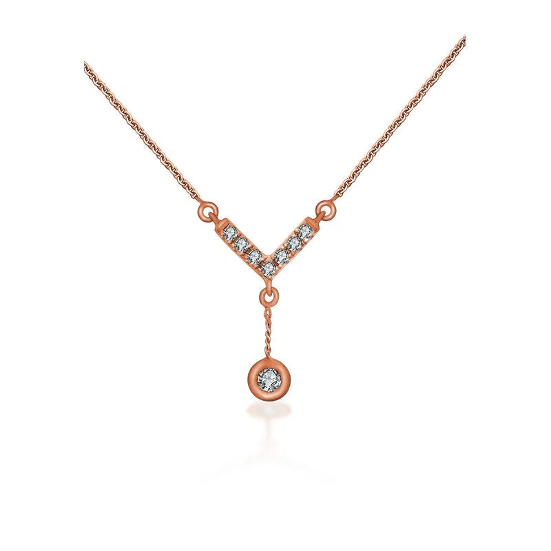 18k Gold Arrow And A Drop Diamond Necklace