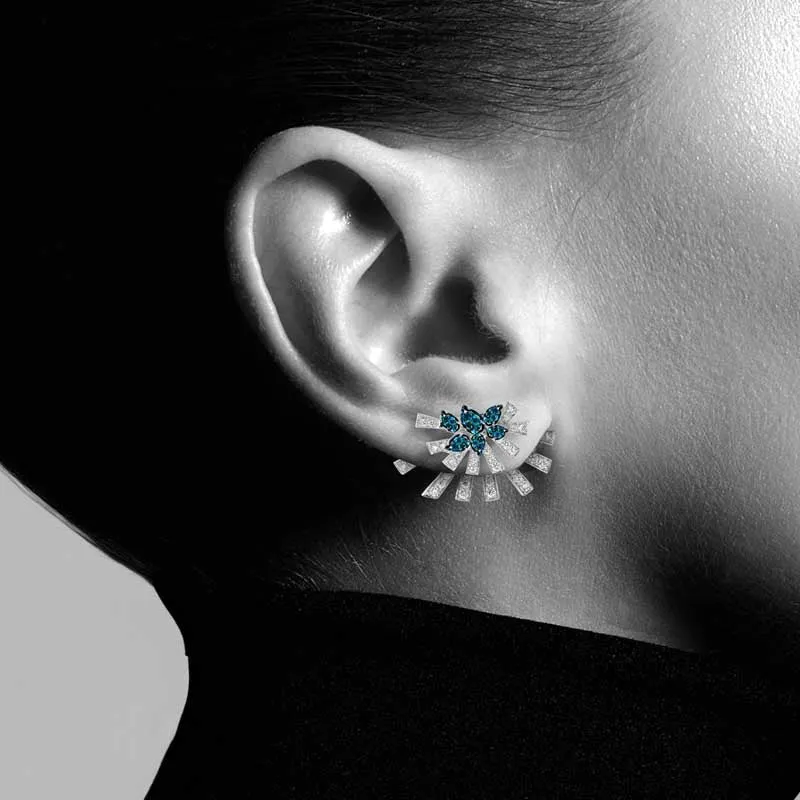 18k Mirage White Gold Earring With 1.83 Cts Vs-Gh Diamonds  And Topaz