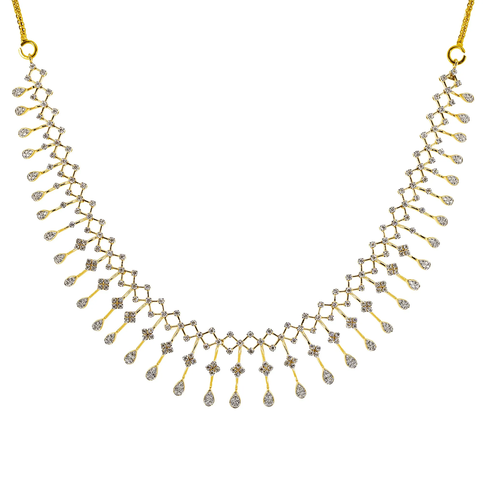 18K Yellow Gold & 2.06 ct Diamond Necklace (25.4 grams)