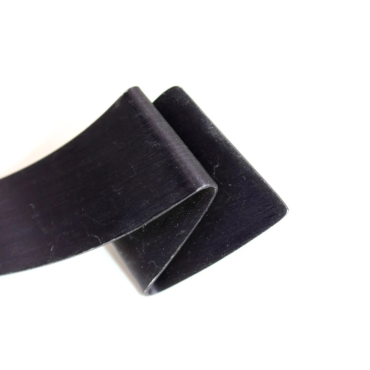 1980s Black Folded Metal Ribbon Earrings