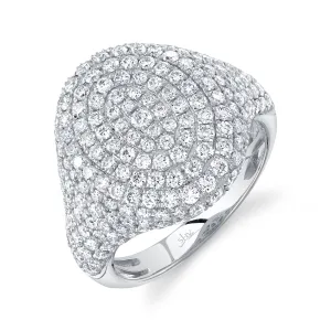 2.28CT 14K W/G DIAMOND PAVE SIGNET RING