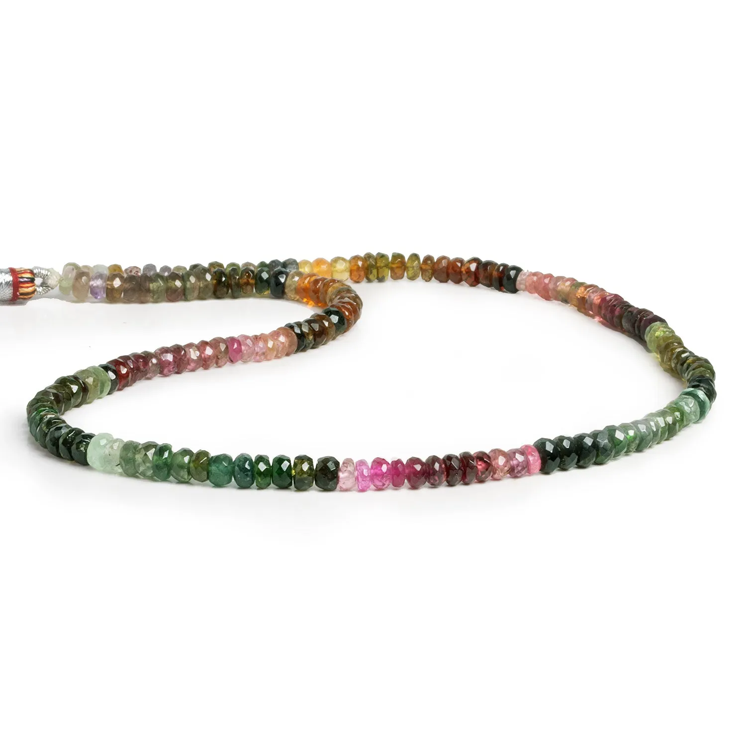 3-5mm Multicolor Tourmaline Faceted Rounds 15 inch 150 beads