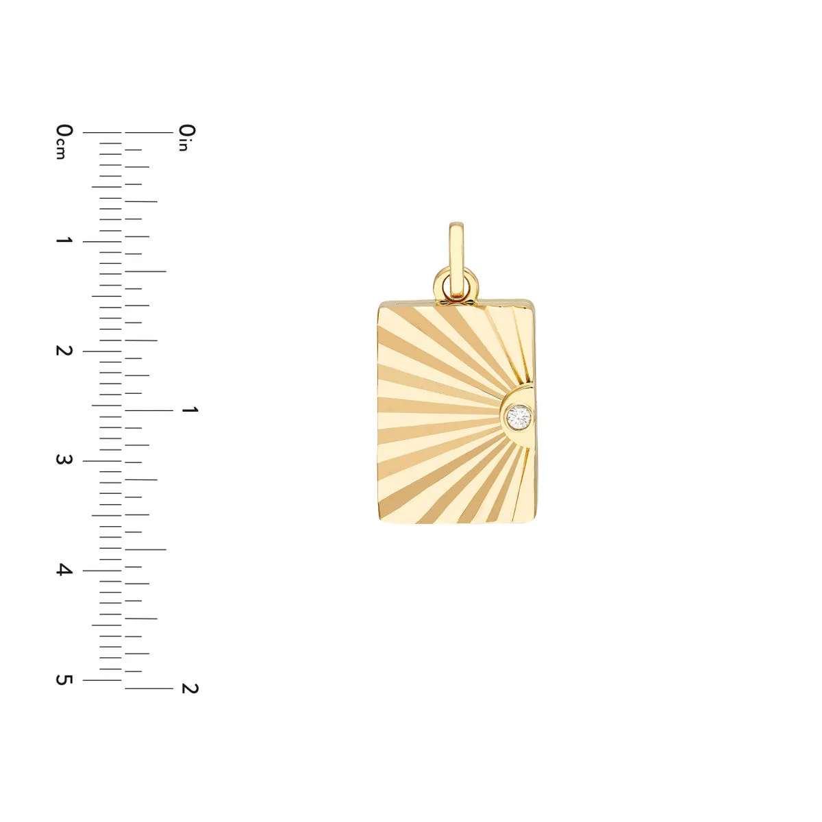 3pt Diamond Vertical Radiant Locket Pendant - 14K Yellow Gold - by Dazyle