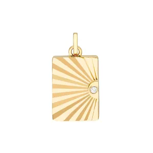 3pt Diamond Vertical Radiant Locket Pendant - 14K Yellow Gold - by Dazyle
