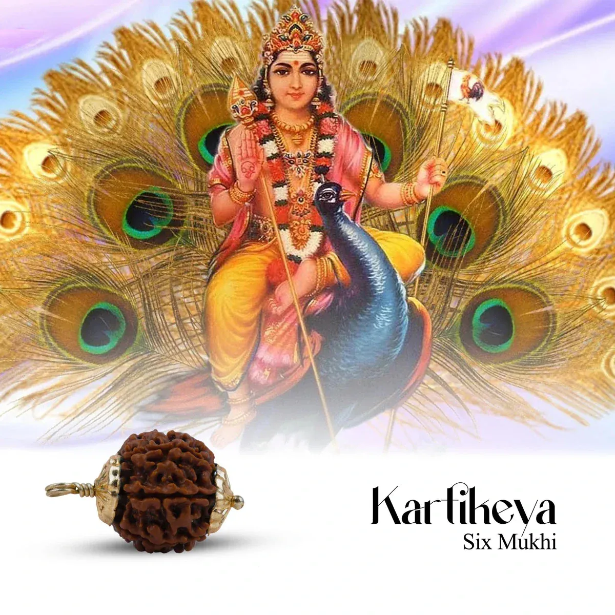 6 Face Rudraksha Pendant | Gold Cup Rudraksha Pendant/ Nepali Rudraksh Locket for Men & Women