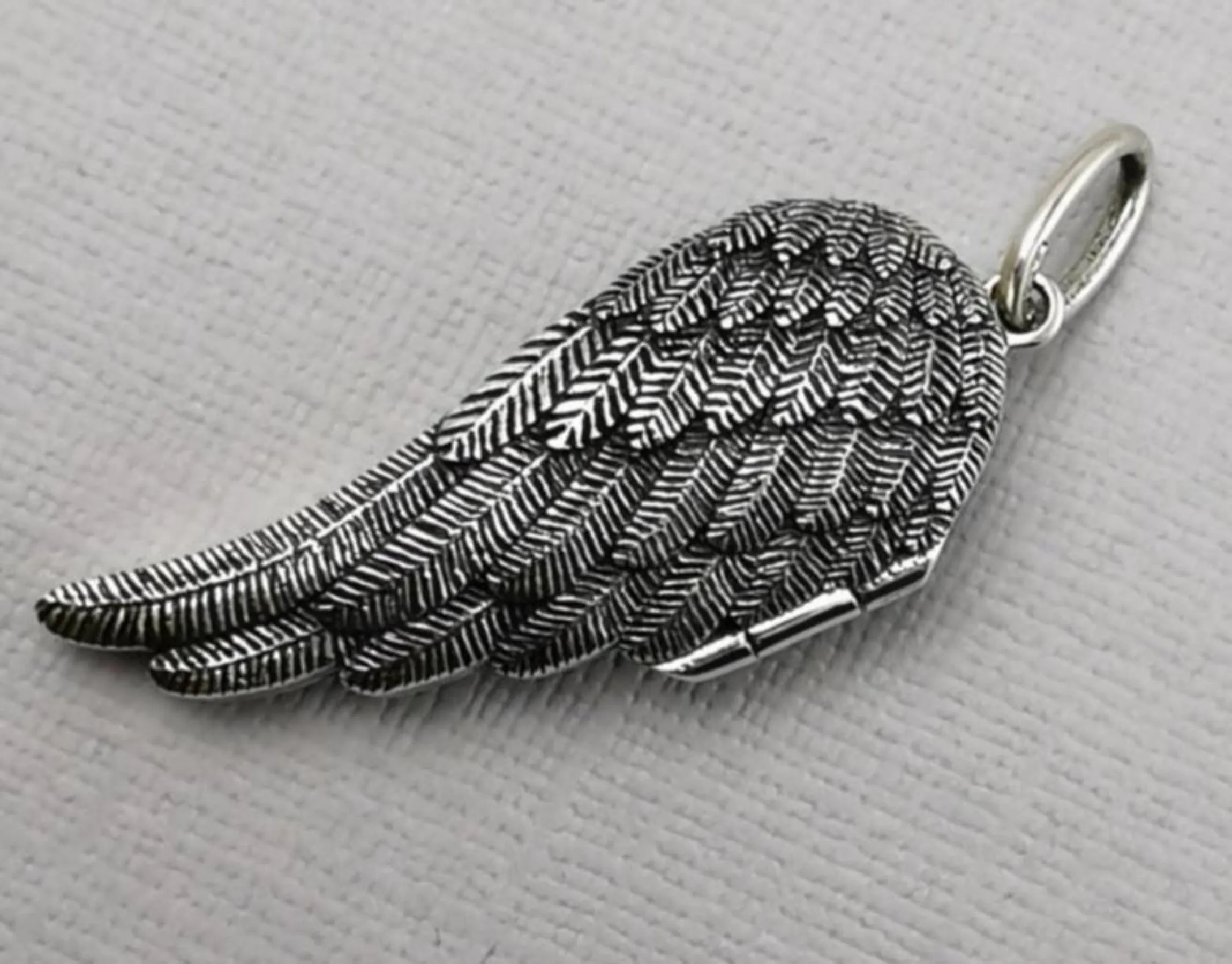 925 Sterling Silver Angel Wing Locket Pendant