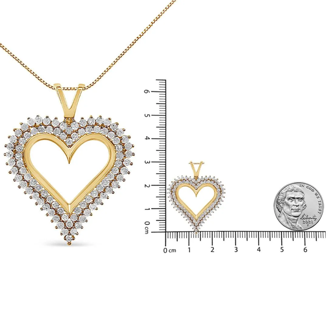 .925 Sterling Silver Diamond Heart 18" Pendant Necklace (I-J Color, I2-I3 Clarity)