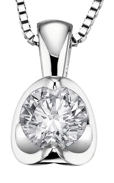 9ct White Gold Diamond Necklace